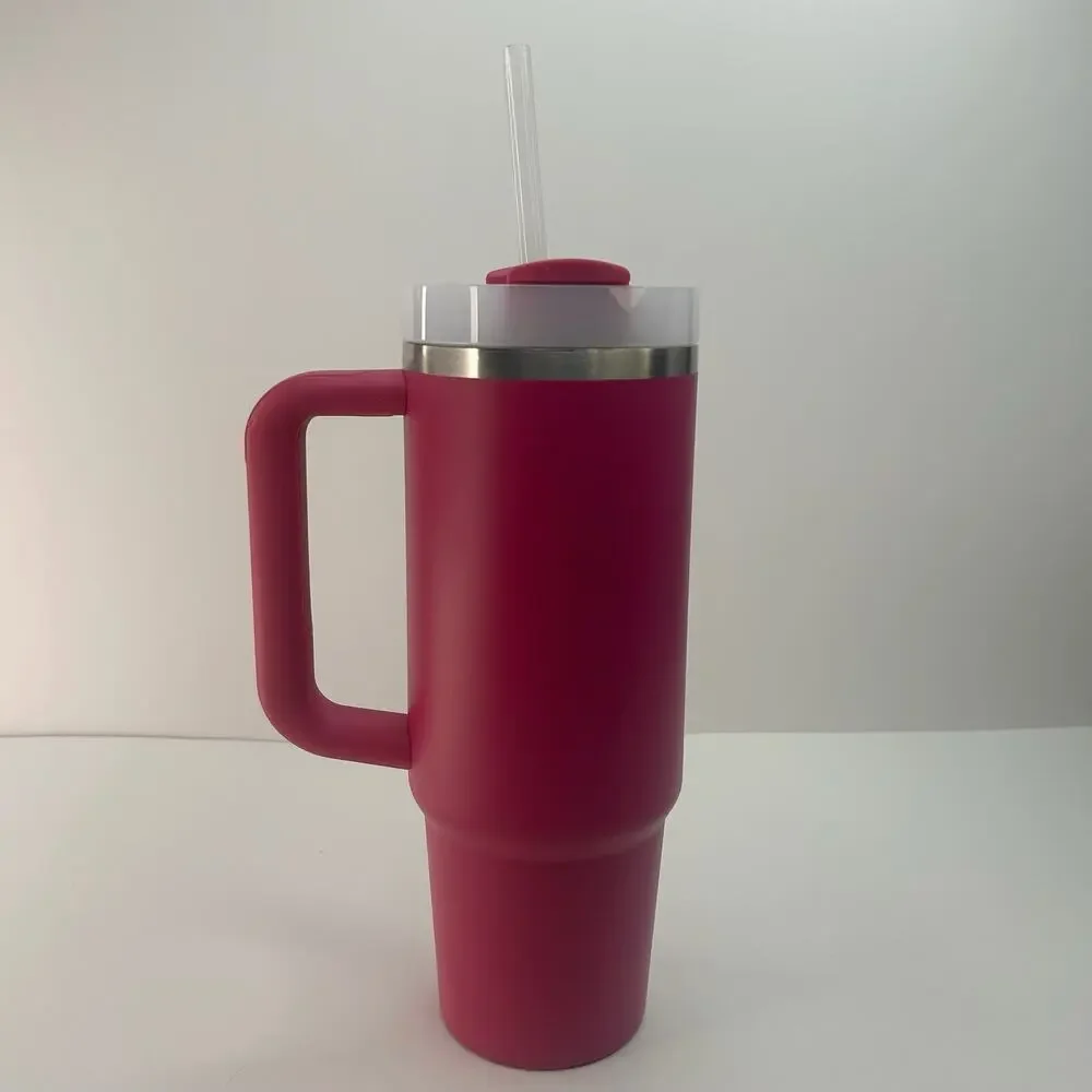Stanley Quencher H2.0 FlowState 40oz Tumbler Mug Pink Stainless Steel With Straw - Picture 6 of 15